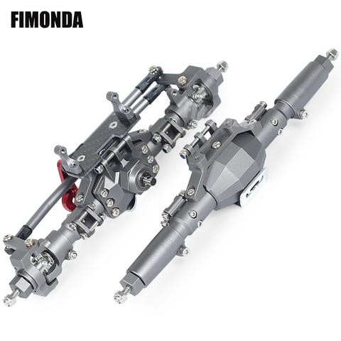 FIMONDA – essieu avant et arrière complet en alliage d'aluminium en forme de diamant, pour camion sur chenilles 1/10 RC Axial SCX10 II 90046 90047 RGT 86100 ► Photo 1/6