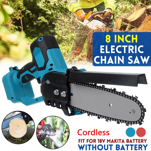 1200W 8 pouces scie à chaîne électrique sans fil coupe-bois moteur Brushless outils électriques tronçonneuse jardin boiseries lame pour 18V Makita ► Photo 1/6