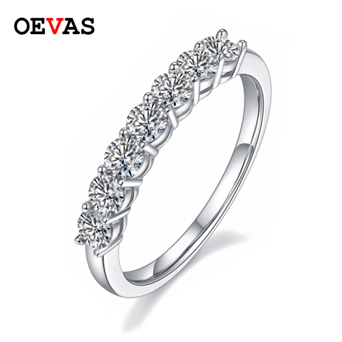 OEVAS – bagues de mariage en Moissanite véritable pour femmes, en argent Sterling 100%, bijoux fins de fiançailles, vente en gros, 925 ► Photo 1/6