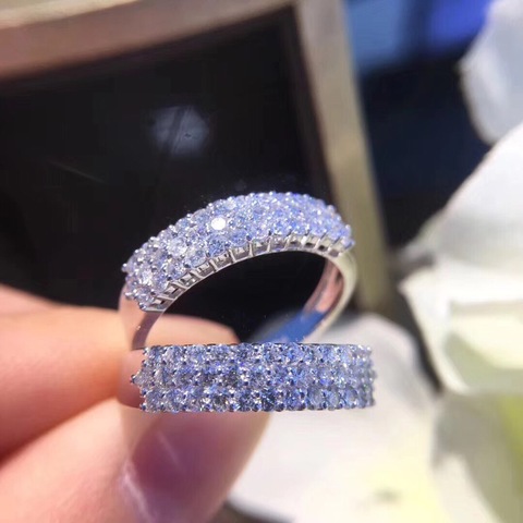 Bague en zircon blanc de haute qualité pour femmes, bijoux de fête, cadeau, classique super frais, vente en gros, lots en vrac ► Photo 1/5