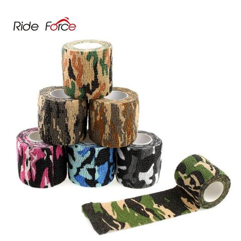 Bande auto-adhésive de Camouflage, ruban élastique, pour le Camping et la randonnée, outils de plein air, tactiques militaires, EDC, bande de survie 5x450cm ► Photo 1/6