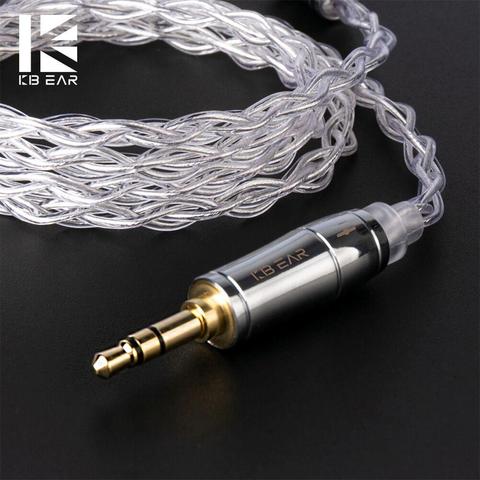 KBEAR limpide 4 Core 4N 99.99% pureté argent écouteur câble 3.5/2.5/4.4mm MMCX/0.78mm 2Pin/QDC/TFZ pour ZSX BLON BL-03 ► Photo 1/6