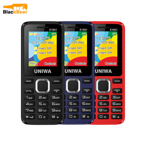 UNIWA E1801 2G GSM 1.77 pouces téléphone 800mAh téléphone portable sans fil FM Radio téléphone double SIM double veille pour homme aîné ► Photo 1/6