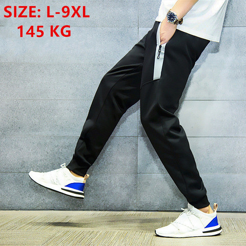 Survêtement s hommes Hip Hop survêtement pantalon sport tendu noir Harem survêtement pantalon Jogging été grande taille 7XL 8XL 9XL pantalons de survêtement ► Photo 1/6