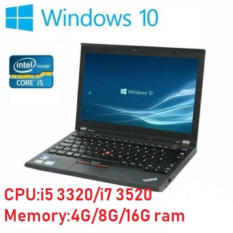 Utilisé tablette de Diagnostic Lenovo Thinkpad X230 Core i5 i7 3rd Gen 2.60GHz 4GB/8GB/16GB Ram bureau SSD Windows 10 batterie d'ordinateur portable ► Photo 1/6