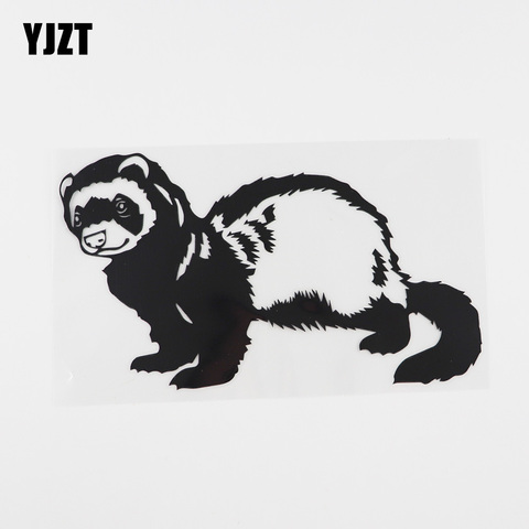 YJZT – autocollant en vinyle pour voiture, furet, animaux sauvages, haute qualité, noir/argent, 8A-0092 ► Photo 1/6