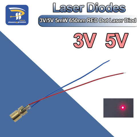 Module de Diode de point Laser réglable, Mini pointeur Laser de tête en cuivre de vue rouge 3V/5V 650nm 5mW ► Photo 1/6
