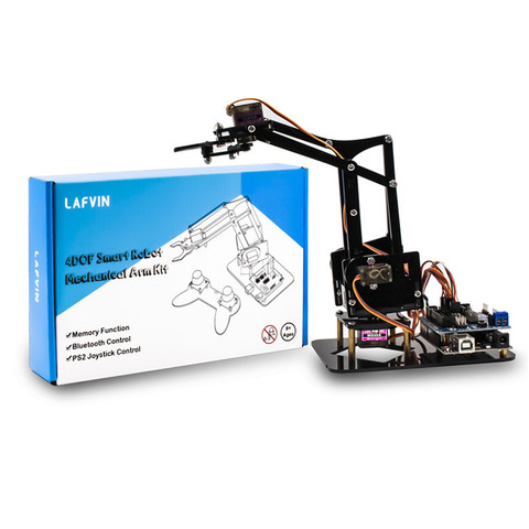 LAFVIN 4DOF Acrylic Toys Robot bras mécanique griffe Kit pour Arduino pour UNO R3 Robot à monter soi-même avec CD tutoriel ► Photo 1/6