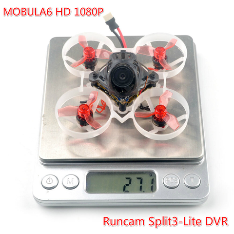 Drone Happymodel Mobula6, 27 grammes, HD 65mm, Crazybee F4 Lite, Runcam Split3 Lite 1080P DVR EX0802 KV19000 1S 5.8G 25mw FPV tinyhoop ► Photo 1/6