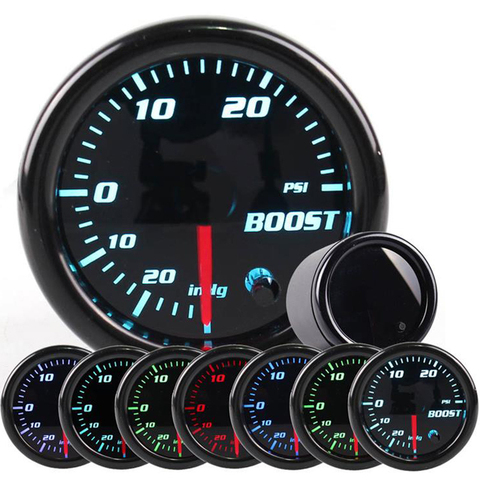 Jauge de course Turbo Boost, 52mm, 7 couleurs en 1, Bar PSI, 2 pouces, température de l'eau, pression d'huile, Volt, Air, rapport carburant, tachymètre ► Photo 1/6