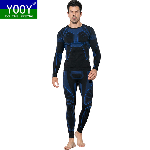 YOOY – Ensemble de sous-vêtements thermiques de ski pour homme,vêtement de sport, à séchage rapide, fonctionnel, de compression, chemise moulante, veste, ► Photo 1/6