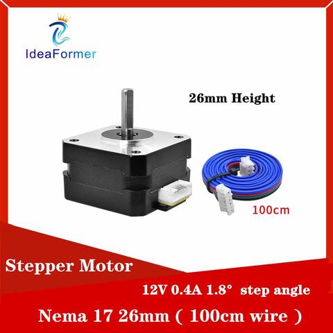 Moteur pas à pas Nema 17 12V à angle de 1.8 °, 26mm de hauteur, 0,4a, 5 pièces, CNC, axe XYZ, 4 têtes pour pièces d'imprimantes 3D ► Photo 1/6