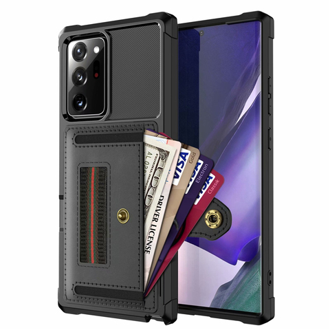 Étui de poche antichoc pour carte de Protection complète pour Samsung Galaxy Note 20 Ultra 10 9 S9 S20 S10 Plus sac de téléphone portable d'affaires ► Photo 1/6