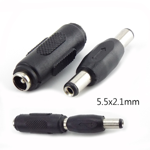 1/5 pièces 12V alimentation cc femelle à femelle prise Audio vidéo connecteur Jack + mâle à mâle prise Jack CCTV connecteur prise 5.5x2.1mm ► Photo 1/6