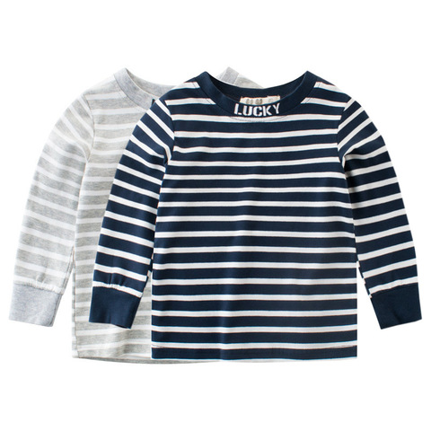 Vêtements pour enfants 2022 automne coton rayé T-Shirt pour garçons filles mode à manches longues haut col en o bébé t-shirts livraison directe ► Photo 1/6