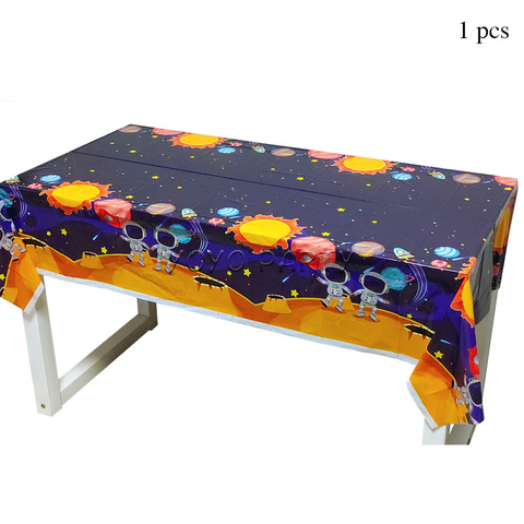 Nappe de Table jetable en plastique, 1 pièce, couverture pour enfants garçons, astronaute, espace solaire, fournitures de fête d'anniversaire, décoration ► Photo 1/6