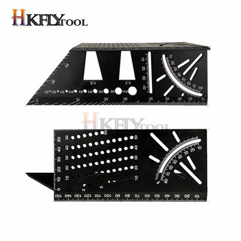 Règle de mesure d'angle d'onglet 3D en alliage d'aluminium, 45 à 90 degrés, outil multifonctionnel pour le travail du bois ► Photo 1/6