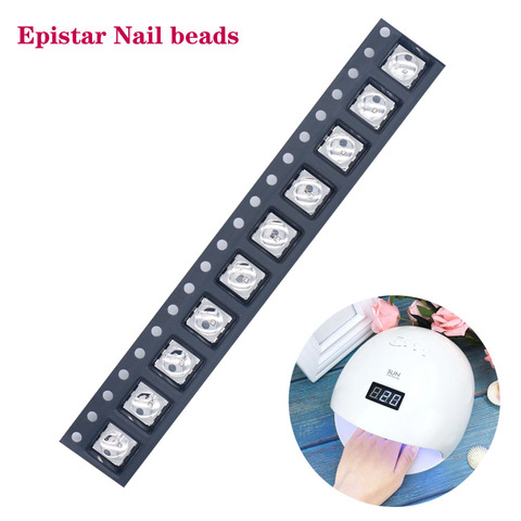 EpistarA – perles de lampe à ongles LED UV, LOT de 10 pièces, Diodes LED 5050 5051 5054 365 + 405NM, SMD, pour la réparation de tous les ongles, Machine solaire ► Photo 1/6