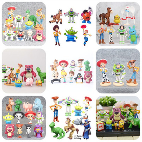 Figurines de dessin animé Toy Story 4, personnages de Woody Buzz Lightyear Jessie Forky, poupées à collectionner 3/7/8/9/12/17 pièces ► Photo 1/6