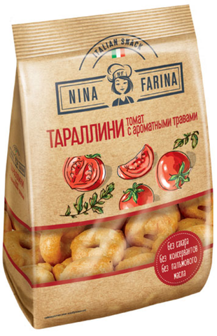 «Nina Farina», тараллини с томатом и ароматными травами, 180 г ► Photo 1/1