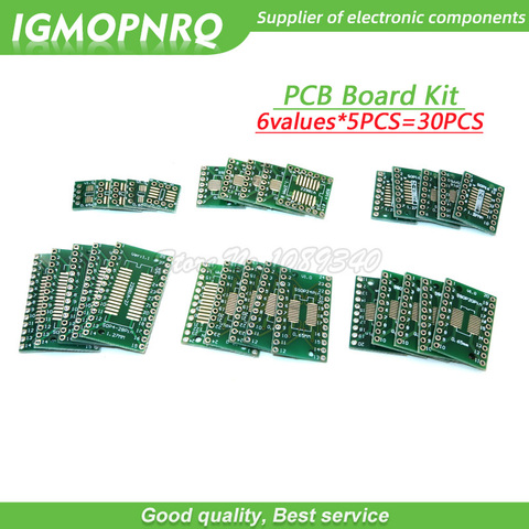 30 pièces carte PCB Kit SMD tourner à DIP adaptateur plaque convertisseur FQFP SOP8 SOP14 SOP16 SOP20 SOP28 QFP SOP 8 14 16 20 28 ► Photo 1/2