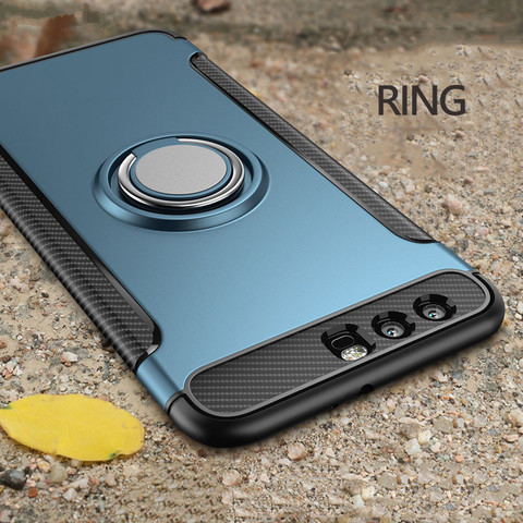 Coque de protection avec anneau magnétique pour Huawei, pour Honor 10, V20, P30 pro, Nova 4, Honor 9 Lite, 7X ► Photo 1/6