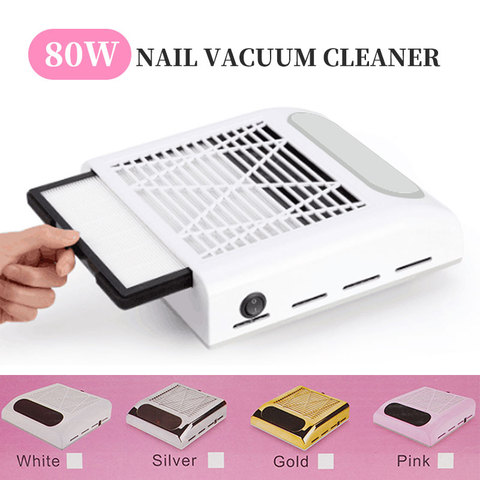 80W ongles collecteur de poussière ventilateur aspirateur manucure machines-outils avec filtre forte puissance Nail Art outil ongles aspirateur ► Photo 1/6