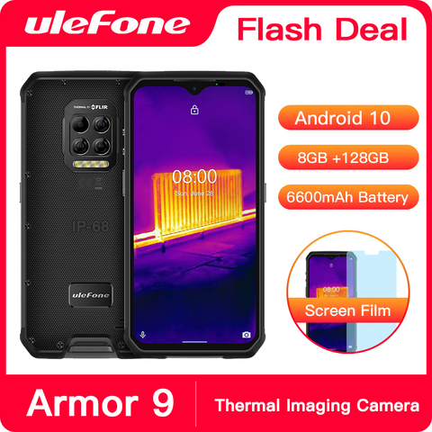 Ulefone Armor 9 caméra d'imageur thermique téléphone robuste Android 10 Helio P90 octa-core 8GB + 128GB téléphone portable 6600mAh Smartphone ► Photo 1/6