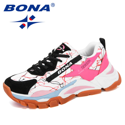 BONA 2022 nouveaux Designers maille respirant chaussures de course femmes en plein air marche chaussures femme mode baskets dames chaussures de jogging ► Photo 1/5