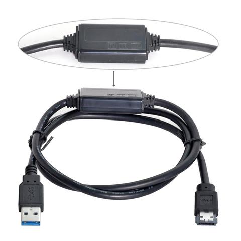 Câble convertisseur d'alimentation eSATA 5V DC vers USB 3.0, adaptateur USB3.0 vers disque dur/SSD/impair, 1m ► Photo 1/4