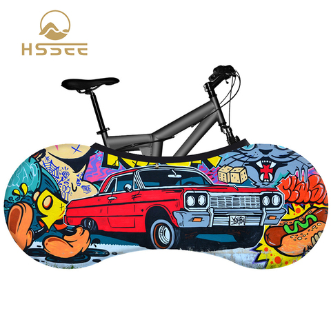 HSSEE graffiti série couverture de vélo premium élastique lait soie tissu route vélo intérieur couverture anti-poussière accessoires de vélo sans décoloration ► Photo 1/6