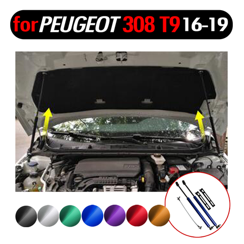 Ressorts à gaz pour Peugeot 308 T9 2014-2022 capot avant en Fiber de carbone modifier les entretoises à gaz amortisseur de levage Support absorbeur ► Photo 1/6