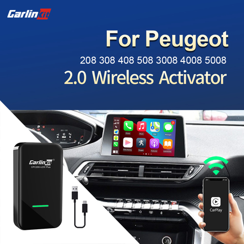 Carlinkit 2.0 adaptateur sans fil CarPlay pour Peugeot 208 308 408 508 3008 4008 5008 Carplay2Air AriPlay boîte à puce USB Dongle musique ► Photo 1/6