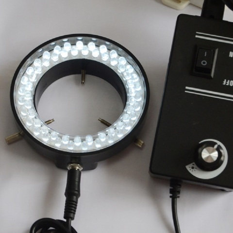Lampe d'éclairage annulaire réglable à 60 LED, 6500K 5W, 100V-240V pour microscope stéréo numérique industriel, Microscope CCD caméra ► Photo 1/2
