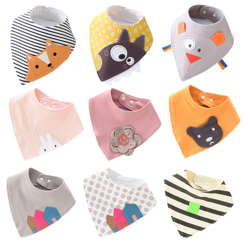 Bavoirs Bandana en coton pour bébé, Smock d'alimentation pour bébé, Triangle, tissu de rots, dessin animé, serviette de salive, accessoire alimentaire pour enfants ► Photo 1/6