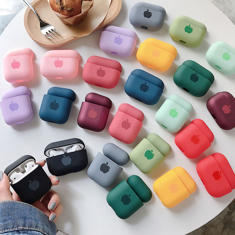 Mignon couleur unie étui pour écouteurs pour AirPods Pro 2 1 étuis dur PC luxe mat Texture housse de protection pour AirPod 2 3 Air Pods ► Photo 1/6