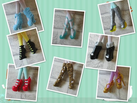 Plusieurs types de chaussures de poupée Monster High lycée, chaussures montantes à talons plats, baskets en cristal, vague 1 ► Photo 1/6