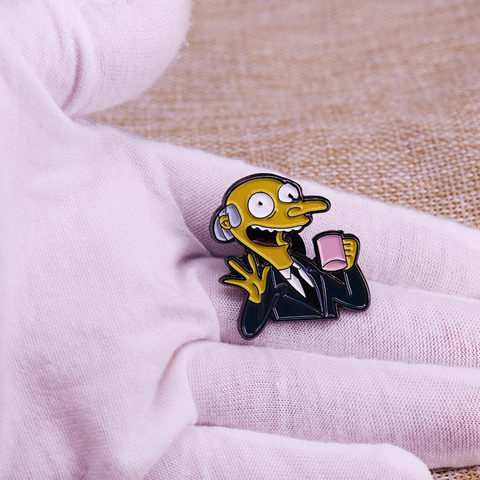 Broche de dessin animé américain, en émail, Mr. Burn café Time, Badge de la série «Situation comique» ► Photo 1/1