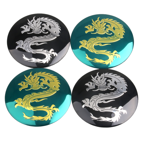 4 pièces haute qualité 56 mm Dragon logo voiture emblème roue Center moyeu capuchon jante Badge couverture style pour Dragon VW Audi BMW Nissan Honda ► Photo 1/6