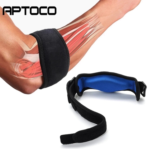 Aptoco sport sécurité Nylon élastique coude orthèse manchon basket-ball coussinets de tir pour le Tennis absorber la sueur Protection contre la douleur latérale ► Photo 1/6