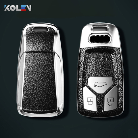 Cuir + coque de voiture à distance etui clés pour Audi A4 B9 A5 A6L A6 S4 S5 S7 8W Q7 4M Q5 TT TTS RS Coupe accessoires de coiffure ► Photo 1/6