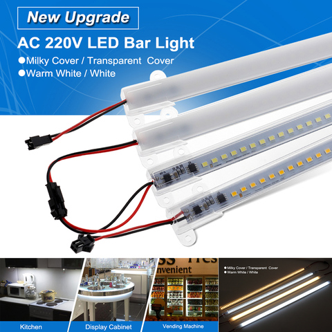 1X 30cm/40cm LED bande lumineuse rigide haute luminosité SMD 220V LED projecteur Fluorescent Tube barre Industries affichage en vitrine lampe ► Photo 1/6