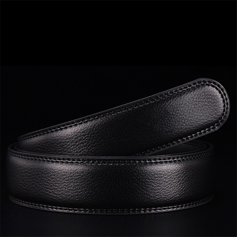 Ceinture en cuir PU pour femmes/hommes, sans boucle automatique, sangle rouge/café/noir, largeur de 3.5CM, 100-130CM ► Photo 1/6