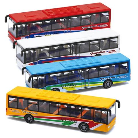 Modèle de Bus en alliage, Mini voiture de Simulation, décor de bureau pour enfants, jouet de collection, modèle de Bus de taille Miniature ► Photo 1/6
