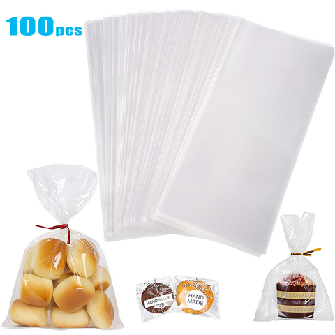 Sacs en plastique Opp Cellophane transparent pour bonbons, emballage de sucettes et biscuits, sac de rangement, sacs en poly pour cadeau de fête de mariage ► Photo 1/6