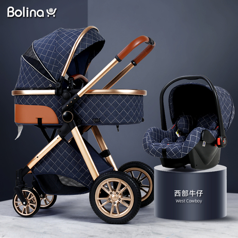 Bolina haute paysage bébé poussette 3 en 1 chariot lumière pliant et résistant aux chocs bidirectionnel bébé poussette bébé confort pour nouveau-né ► Photo 1/6