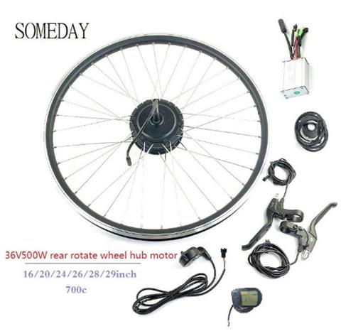 SOMEDAY – kit de conversion pour vélo électrique 36v 500w, avec écran lcd5, moteur dans le moyeu de rotation arrière, avec rayon et jante ► Photo 1/6