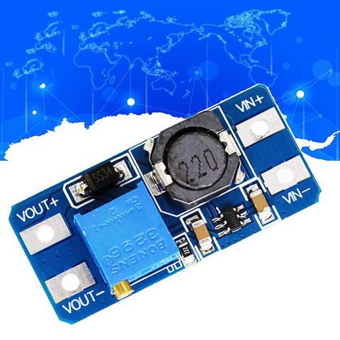 Module d'alimentation électrique Boost 2A, convertisseur élévateur réglable, entrée 3V/5V à 5V/9V/12V/24V, MT3608 DC-DC, livraison directe ► Photo 1/6