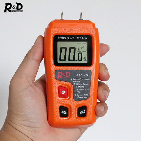 R & D – testeur d'humidité du bois, analyseur d'humidité du bois, hygromètre, détecteur d'humidité du bois, testeur de densité des arbres, gris Orange, EMT01, MT-10 ► Photo 1/6