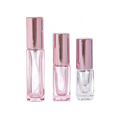 10 pièces/lot 5ml 10ml verre Transparent vaporisateur bouteille échantillon flacons en verre Portable parfum atomiseur or rose or bouchon ► Photo 1/6